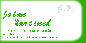 jolan martinek business card
